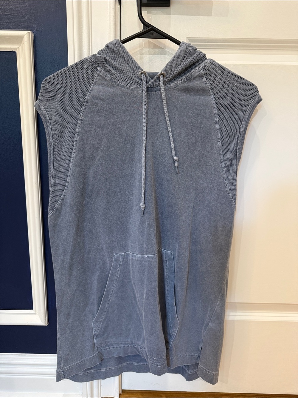 Calvin Klein Jeans Sleeveless Hooded Pullover in Faded Blue